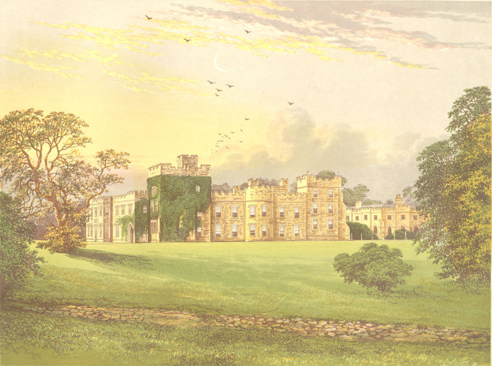 HORNBY CASTLE, Bedale, Yorkshire (Duke of Leeds) 1893 old antique print